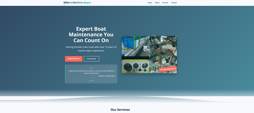 Website: Maritime Repair - Richey Ventures portfolio project showcasing our design work